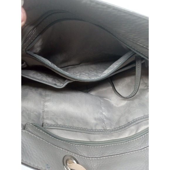 Michael Kors Bedford Pebbled Leather Medium Pocket Tote Shoulder Bag Gray - Picture 7 of 14